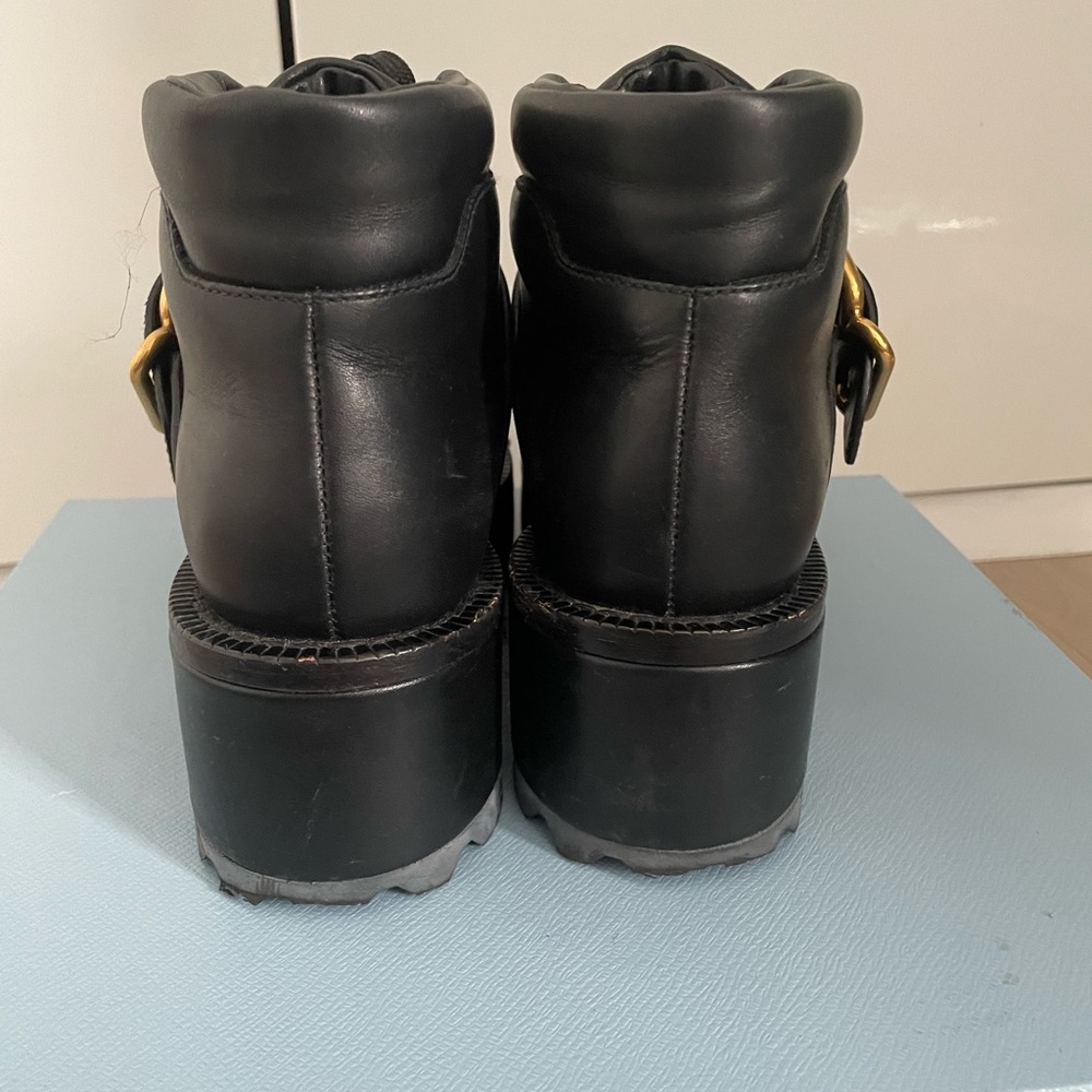 Prada Black Platform lace up boots 37.5 - Picture 15 of 15